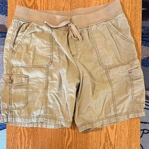 Faded Glory Tan Cargo Drawstring Shorts